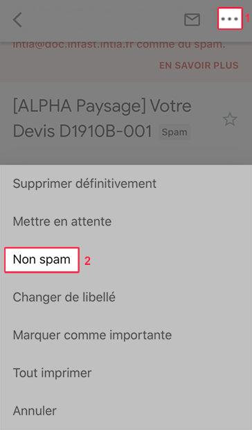 non spam gmail mobile