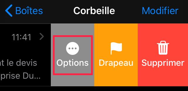 bouton options mail app