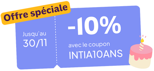 Offre 10 ans anniversaire INTIA -10%