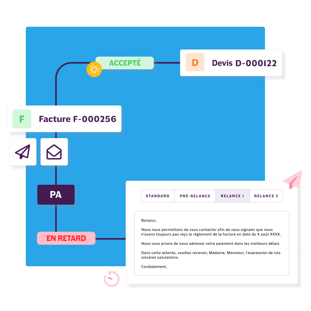 Gain de temps avec la facturation électronique et le suivi des statuts des factures.