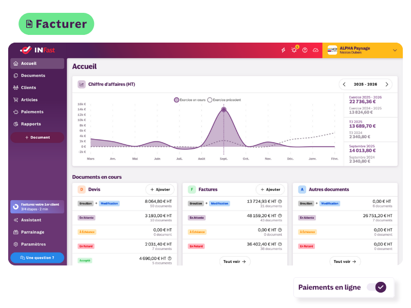 INFast logiciel factures freelance