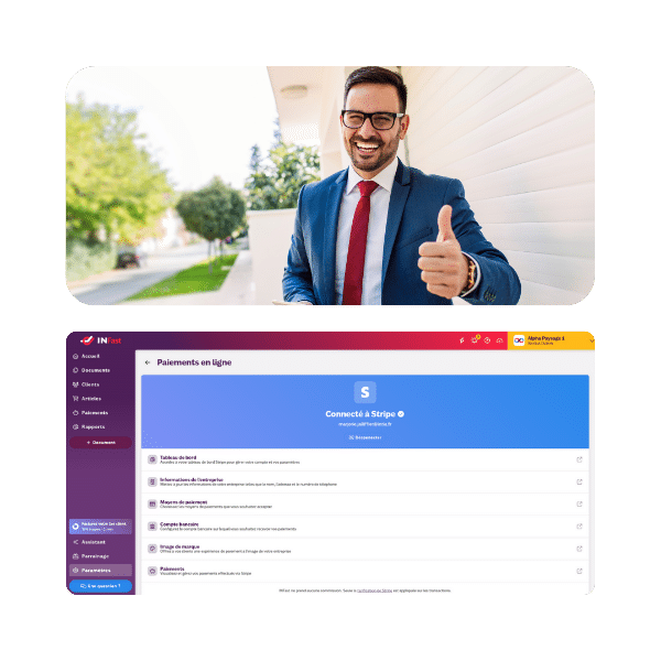 Logiciel de paiement en ligne de factures simple inbterface